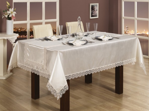 Hürrem Table Cloth Set Cream 8 Persons