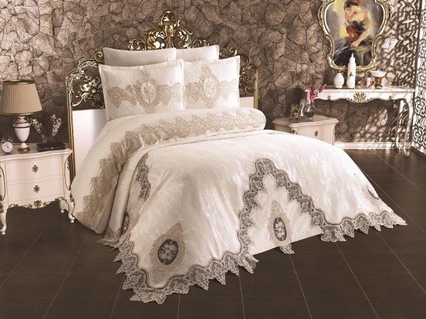 French Laced Dowry Pique Set Dilara Cream
