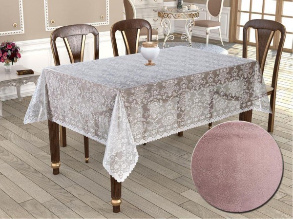 Knitted Panel Pattern Round Tablecloth Bahar Powder
